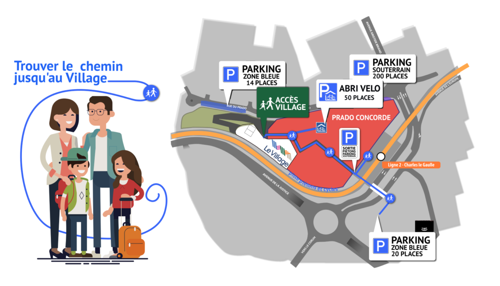 plan d'accès au village Castelnau le village